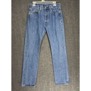 LEVIS 501 Jeans Mens 32x34 Denim Blue Button fly straight leg casual